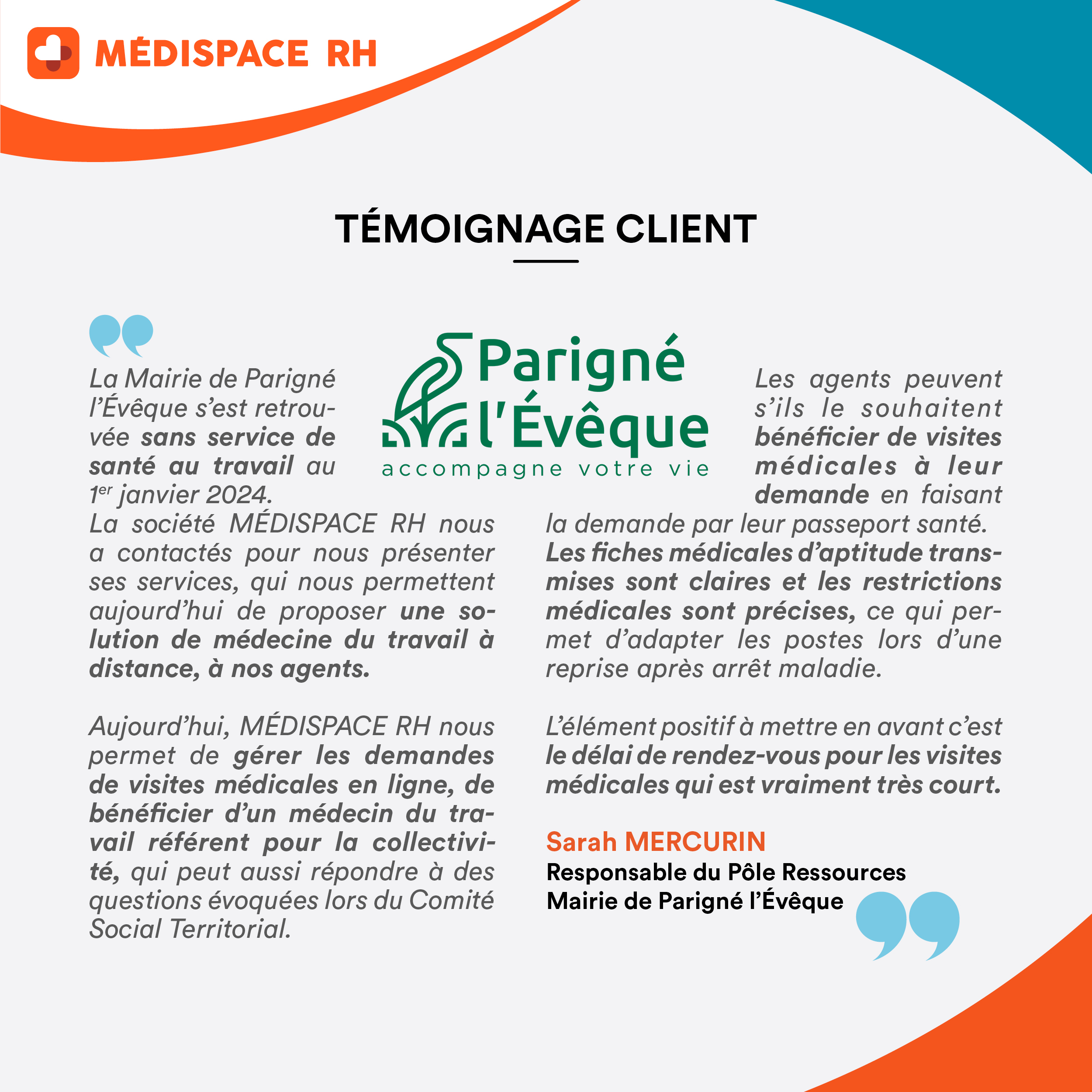 Témoignage client – Commune de Parigné l’Évêque